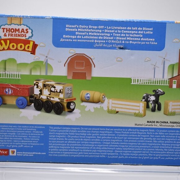 Thomas & Friends Wood Diesel's Dairy Drop-off Playset Fisher Price 2017 New - Picture 10 of 11